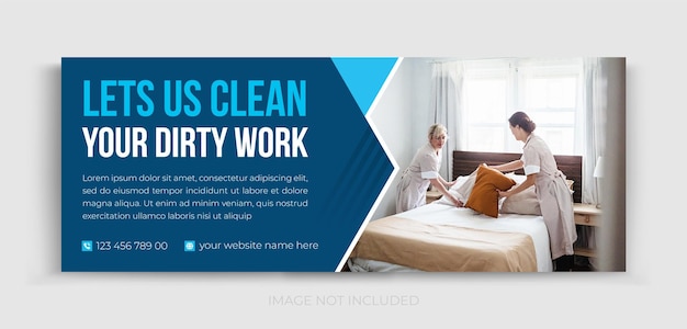 Vector cleaning service facebook cover professional business facebook cover page timeline web ad banner