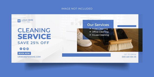クリーニングサービスfacebookカバーソーシャルメディアとwebバナーテンプレート