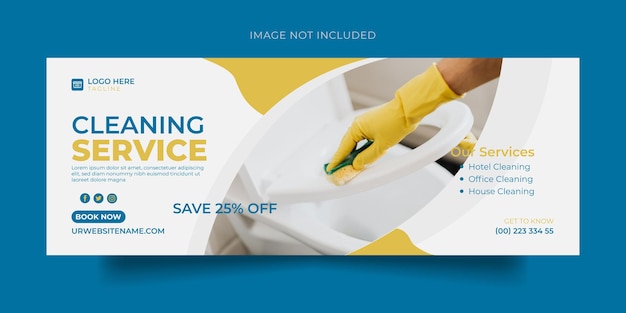 Vector cleaning service facebook cover social media and web banner template