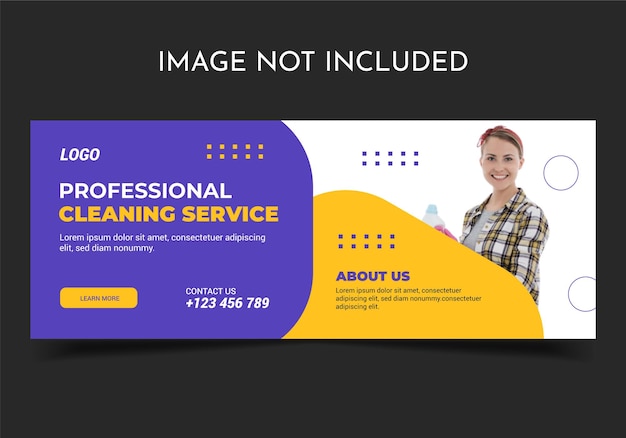 Cleaning service facebook cover template web banner template