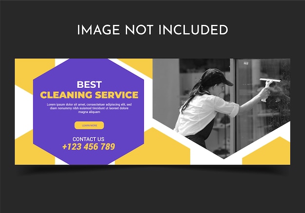 cleaning service Facebook cover template web banner template