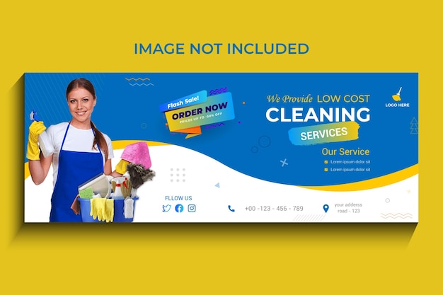 Vector cleaning service facebook cover