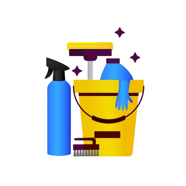 Vector cleaning service flat illustration