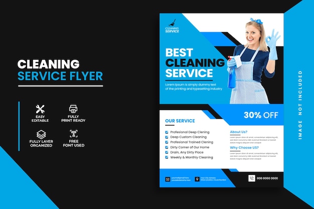 Cleaning service flyer design template cleaning business banner flyer template