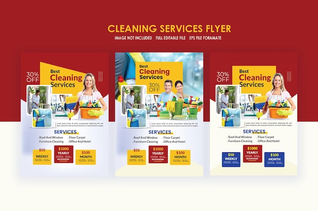 Vector cleaning service flyer design template