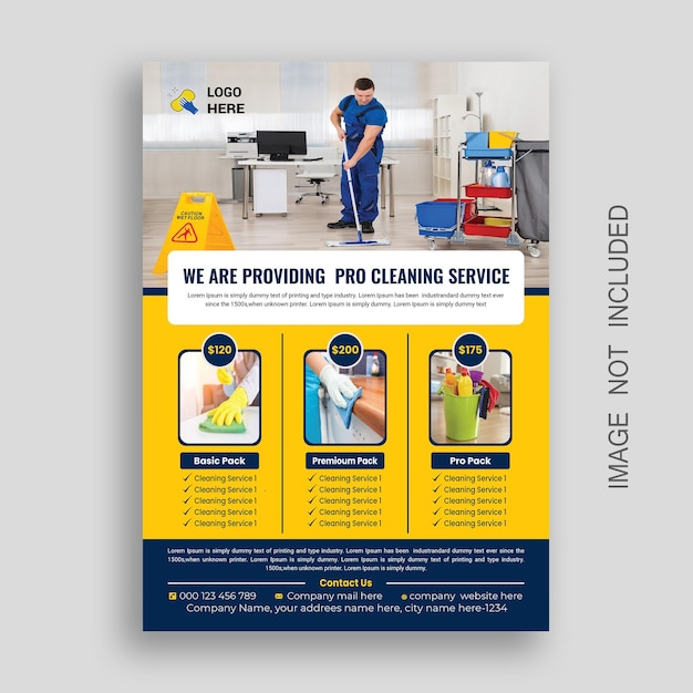 Cleaning service flyer design template