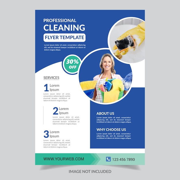 Cleaning service flyer poster design editable print ready template