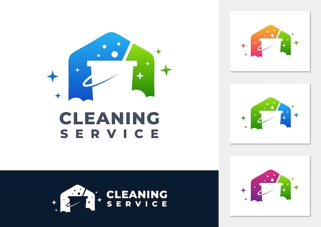 Vector cleaning service gradient logo vector