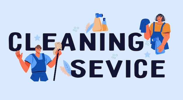 Vector cleaning service header banner template for website or landing page flat vector