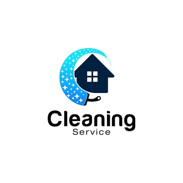 Vector cleaning service logo design template