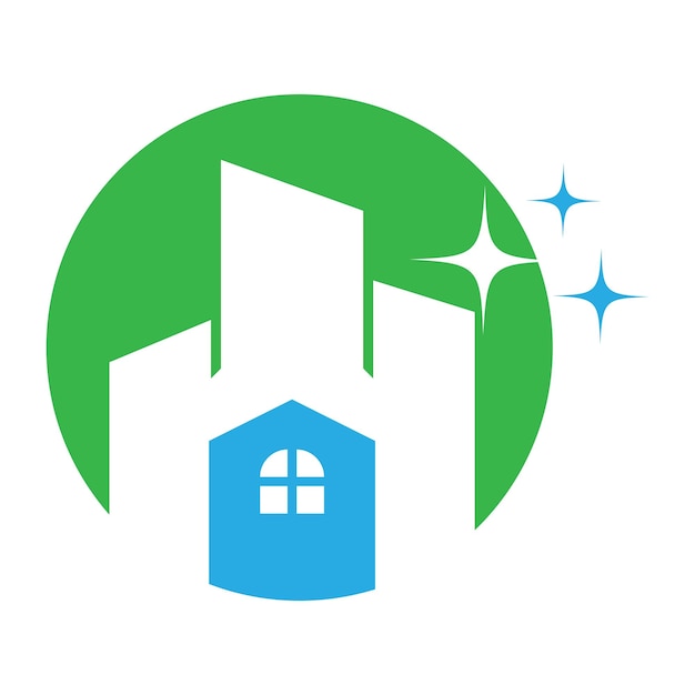 Cleaning service logo icon design illustration
