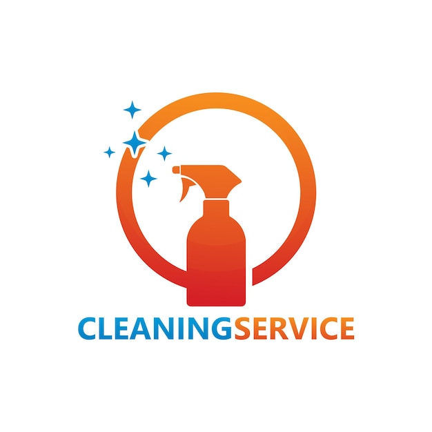 cleaning service logo template design vector, emblem, design concept, creative symbol, icon