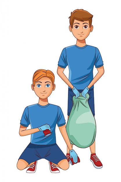 Cleaning service person avatar cartoon character