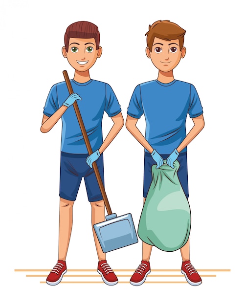 Cleaning service person avatar cartoon character