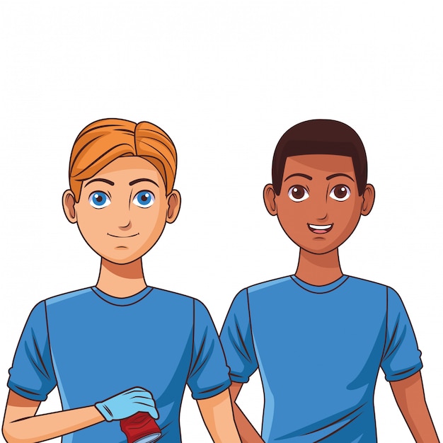 Vector cleaning service person avatar cartoon character