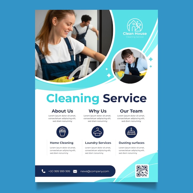 Vector cleaning service poster template design