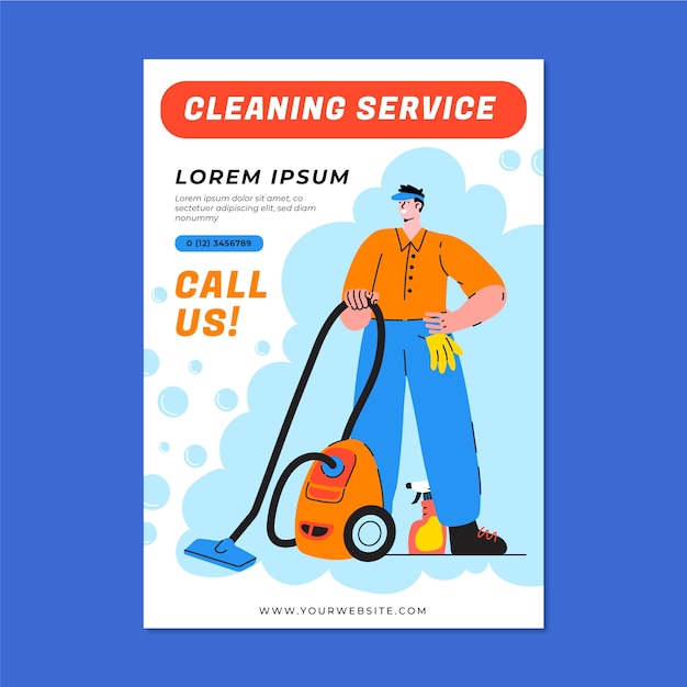 Cleaning service poster template design