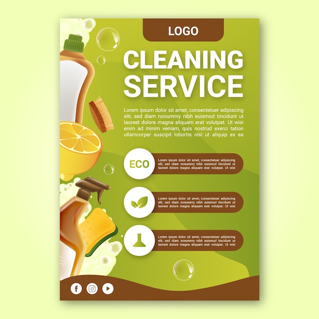 Vector cleaning service print template