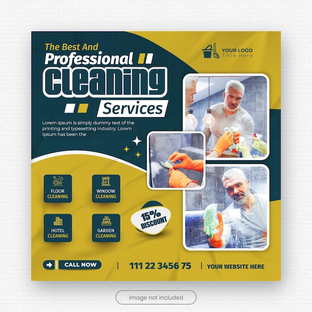 Cleaning Service social media banner or Instagram post template