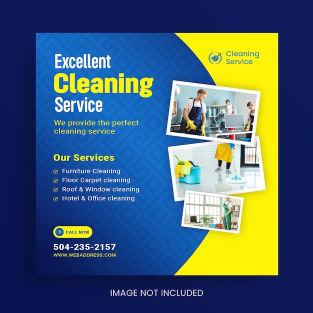 Vector cleaning service social media and instagram post design