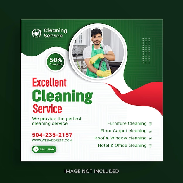 Vector cleaning service social media and instagram post design