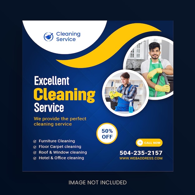 Vector cleaning service social media and instagram post design