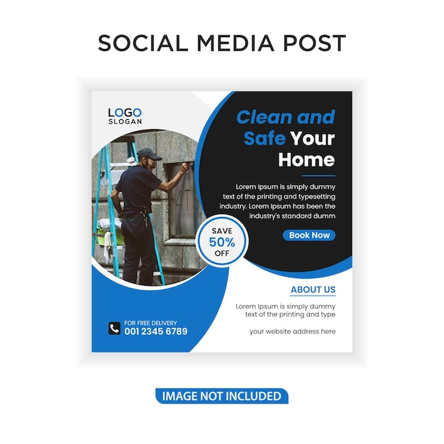 Cleaning service social media post banner