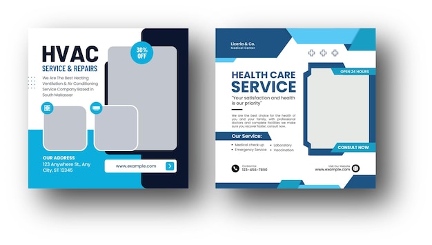 Cleaning service social media post template Design