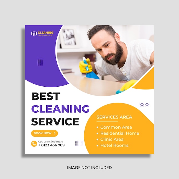 Cleaning service social media post template