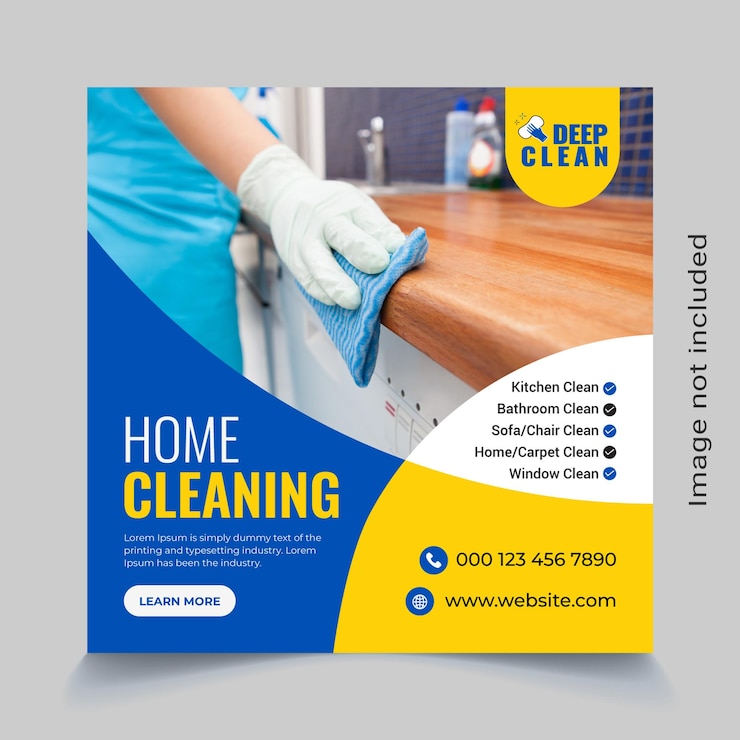 Vector cleaning service social media post template