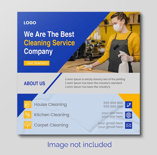 Cleaning service social media post and web banner design