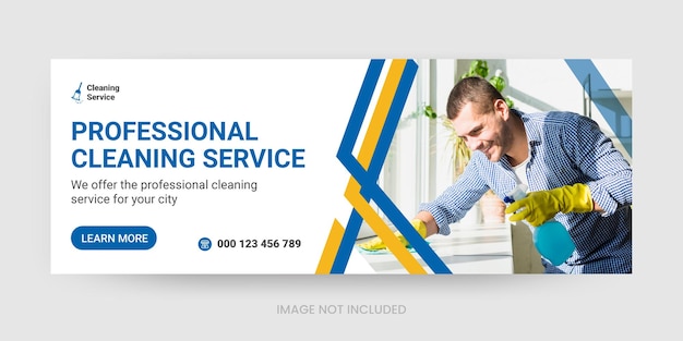 Vector cleaning service timeline cover and web banner cleaning service social media facebook cover design