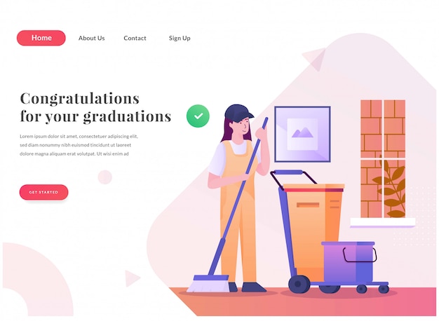 Modello di pagina di destinazione web servizio di pulizia