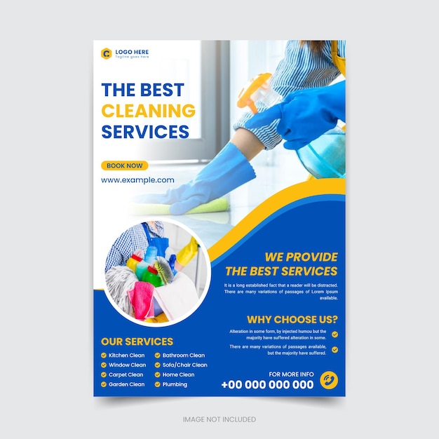 Cleaning Services Flyer Template Vector A4 size