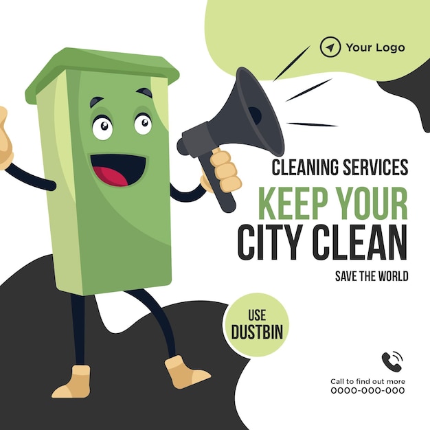 Cleaning services keep your city clean banner design