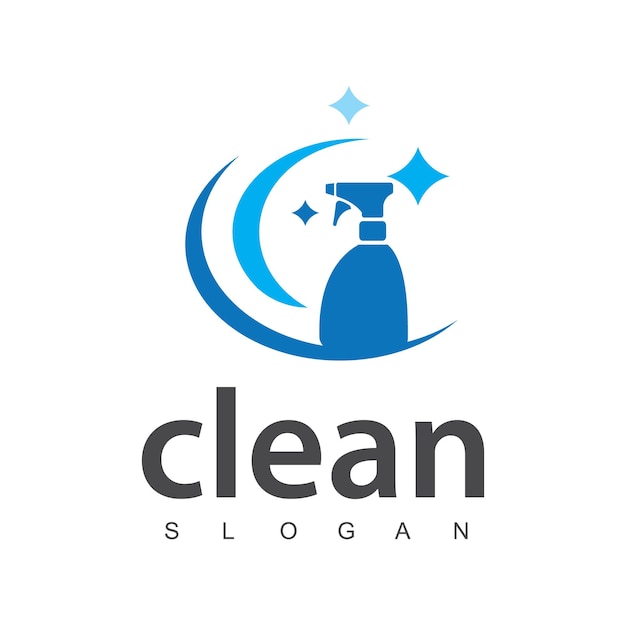 Cleaning services logo with sprays as a fresh natural symbol