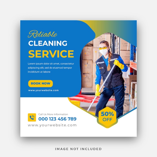 Cleaning Services Social Media Instagram Post Web Banner Or Square Banner Template Design