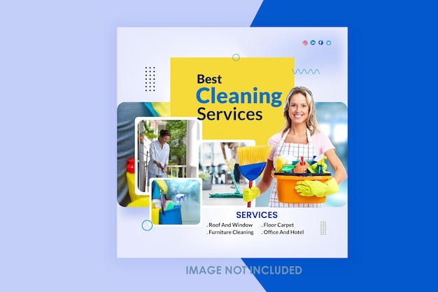 Cleaning services social media post design