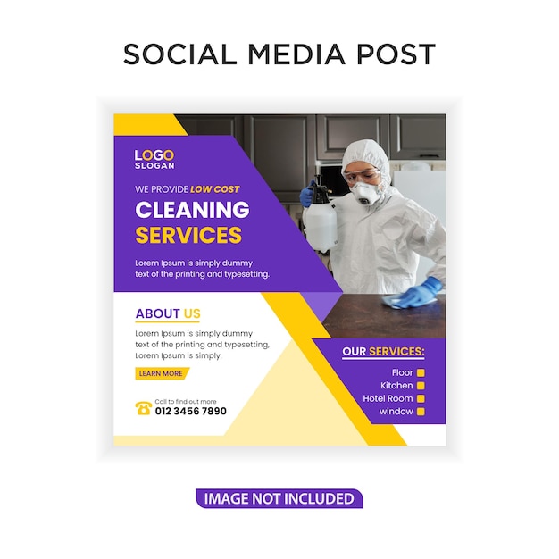 Cleaning services social media post template