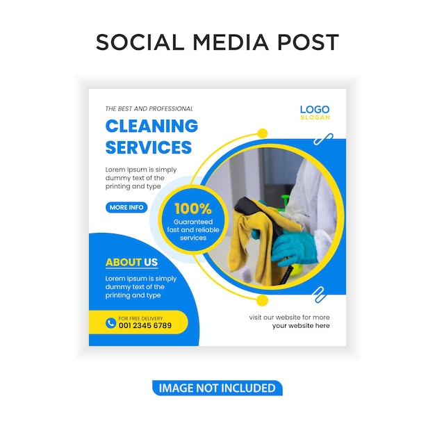 Cleaning services web banner social media post