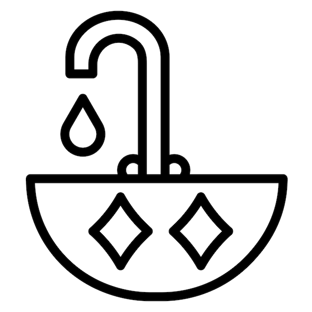 Vector cleaning sink line illustration