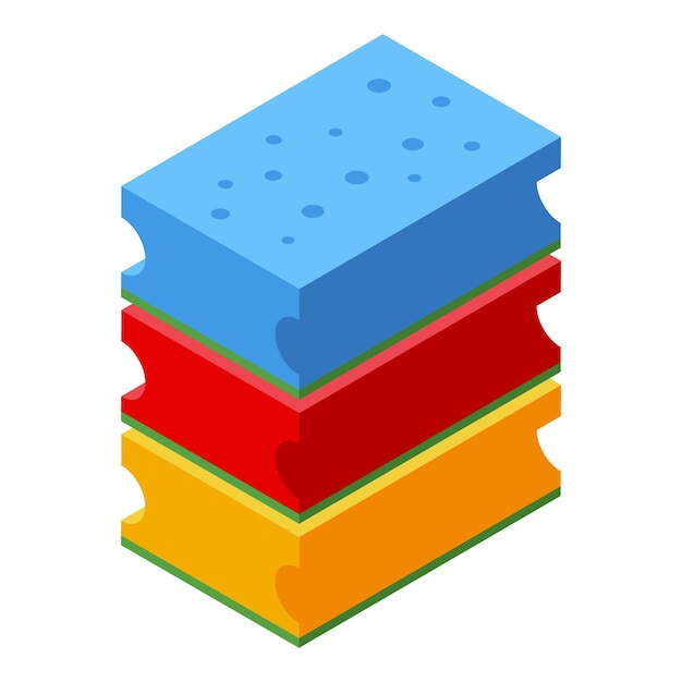 Vector cleaning sponges icon isometric vector clean home care