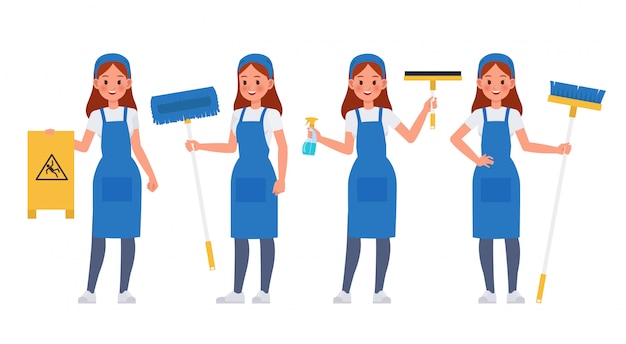 Cleaning staff character set