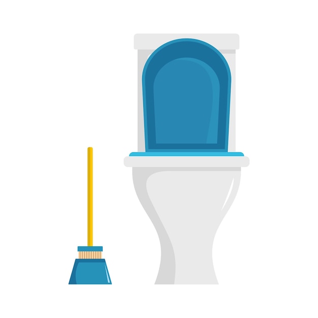 Cleaning toilet icon Flat illustration of cleaning toilet vector icon for web