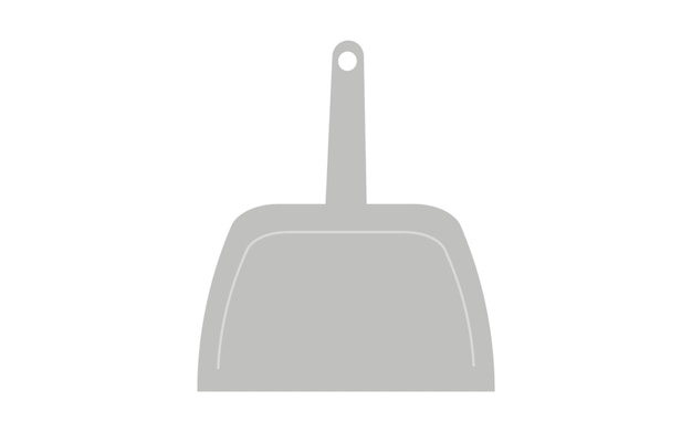 Вектор Инструмент для чистки простой серый совок