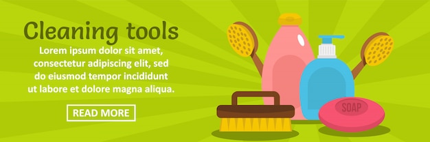 cleaning tools banner template horizontal concept