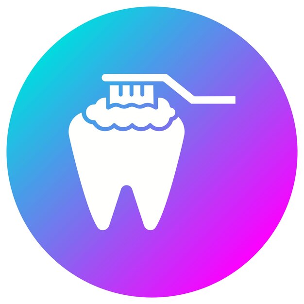 Vector cleaning tooth with brush vector icon can be used for dental care iconset