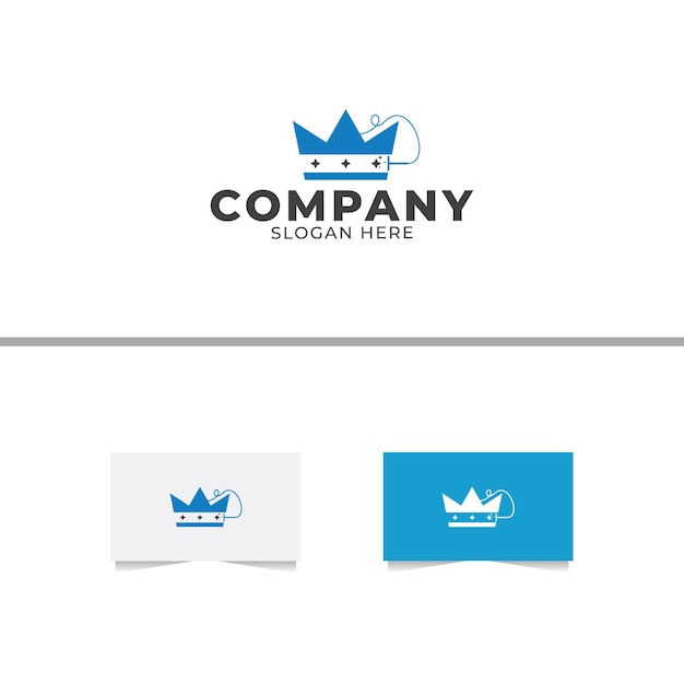 Pulisce il modello vettoriale del design del logo del re