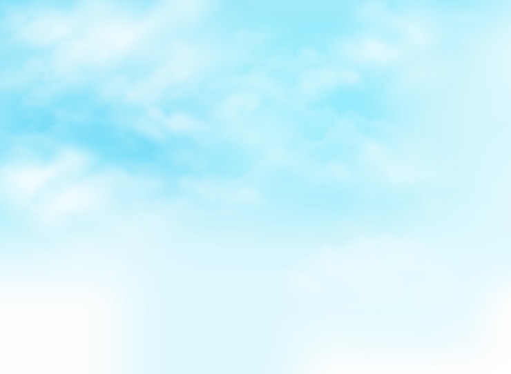 Vector clear blue sky with clouds pattern background illustration.
