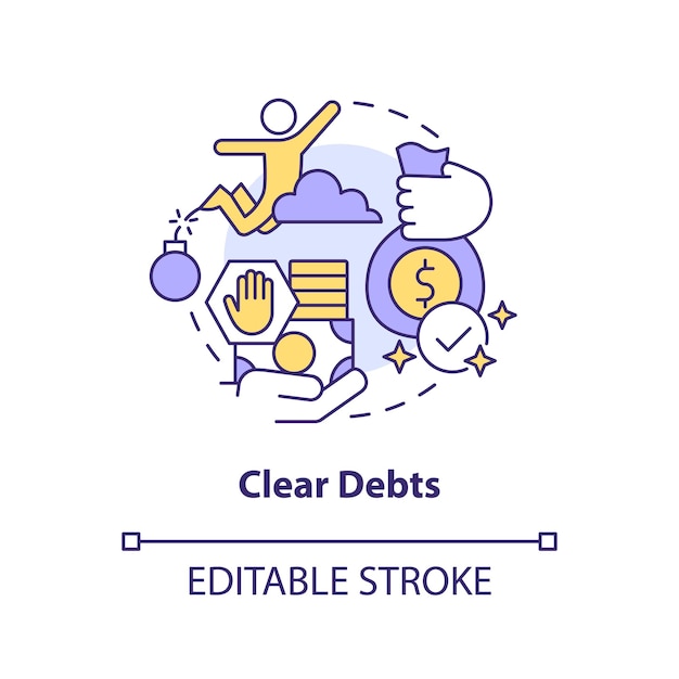 Clear debts concept icon